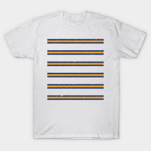 Leeds United White Yellow Blue Bar Scarf Design T-Shirt